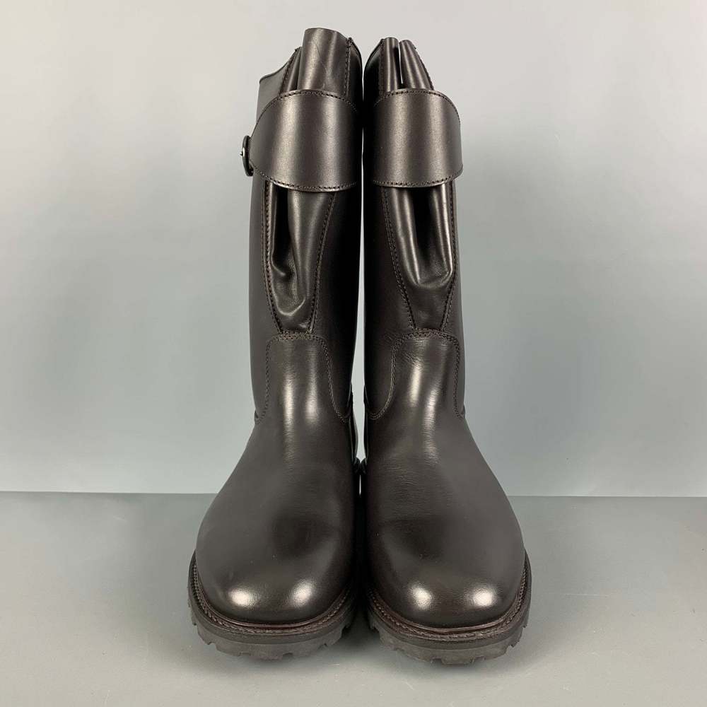 PAUL STUART Brown Solid Leather Pull On Boots - Picture 4 of 10